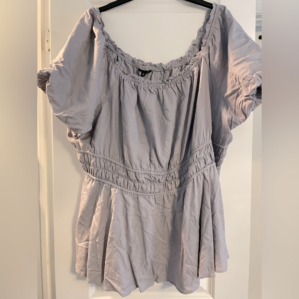 Pale purple off-the-shoulders Torrid shirt